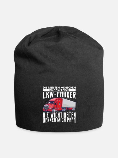 LKW Fahrer Und Papa Geschenkidee Vater Lustige LKW - Jersey-Beanie - Schwarz