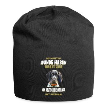 Deutsch Drahthaar Tshirt - Deutsch Drahthaar Shirt - Jersey-Beanie - Schwarz - Vorne