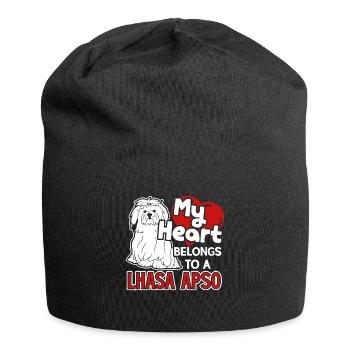 Mein Herz gehört zu einem Lhasa Apso Shirt - Jersey-Beanie - Schwarz - Vorne