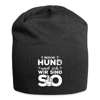 Mein Hund Und Ich Wir Sind So Frauchen Herrchen - Jersey-Beanie - Schwarz - Vorne