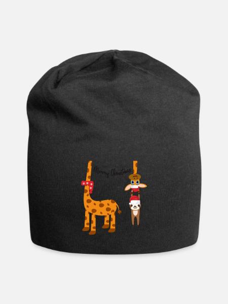 Giraffe Sloth Weihnachten Faultier Merry Christmas - Jersey-Beanie - Schwarz