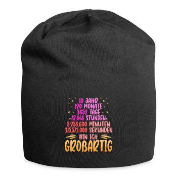 10. Geburtstag Großartig Lustig Geschenk Spruch - Jersey-Beanie - Schwarz - Vorne