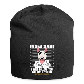 Cadeau de dessin animé drôle de Bull Terrier Stalker - Bonnet en jersey - noir - Devant