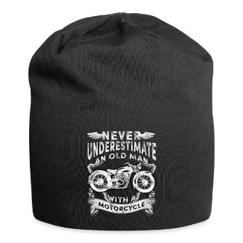 Motorrad Rentner Opa Motorcycle Bike MC Kutte - Jersey-Beanie - Schwarz - Vorne