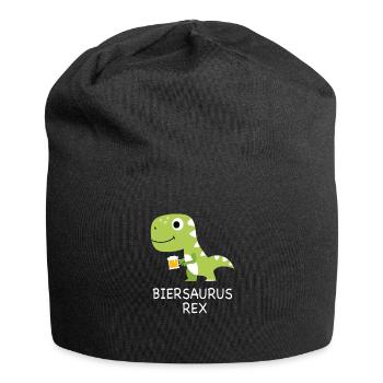 Biersaurus Rex - Bier Dino Dinosaurier Geschenk - Jersey-Beanie - Schwarz - Vorne