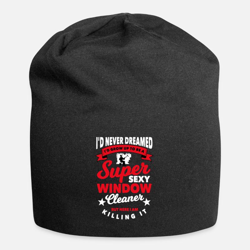Fensterputzer Geschenk - Jersey-Beanie - Schwarz