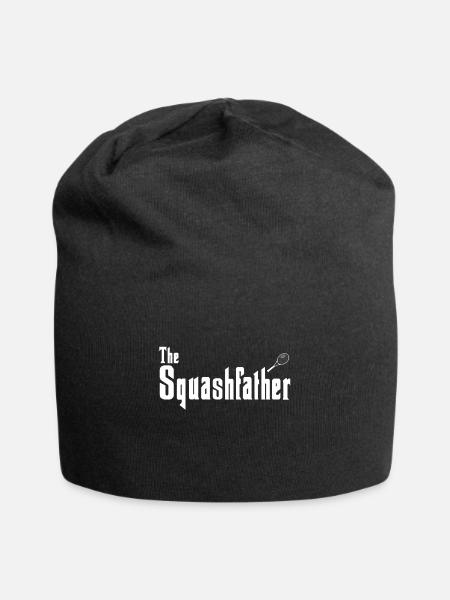 The Squashfather Squash Court white - Bonnet en jersey - noir