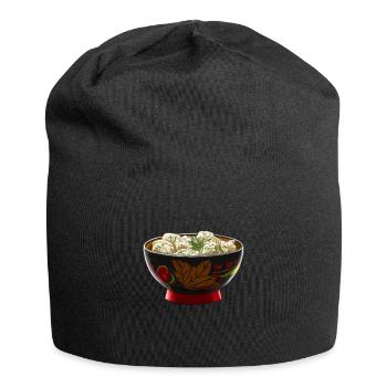 Russland Pelmeni Teller - Jersey-Beanie - Schwarz - Vorne