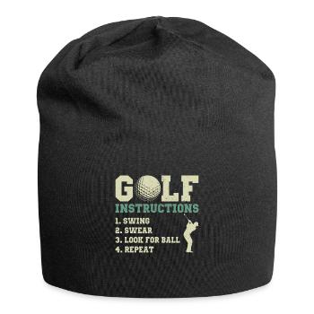 Golf Lustig Golfspieler Geschenk Golfen Golfer - Jersey-Beanie - Schwarz - Vorne