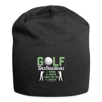 Golf Lustig Golfen Golfspieler Geschenk Golfer - Jersey-Beanie - Schwarz - Vorne