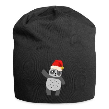 Panda Ugly Christmas Santa Claus Christmas Xmas - Jersey Beanie - black - Front
