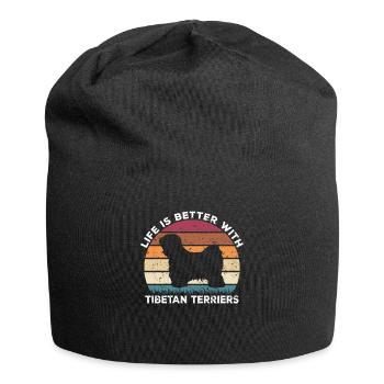 Terrier tibétain La vie est meilleure avec le tibétain - Bonnet en jersey - noir - Devant