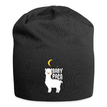 Alpaka Baby Paca - Alpaka Lama Schlummer Schlaf - Jersey-Beanie - Schwarz - Vorne