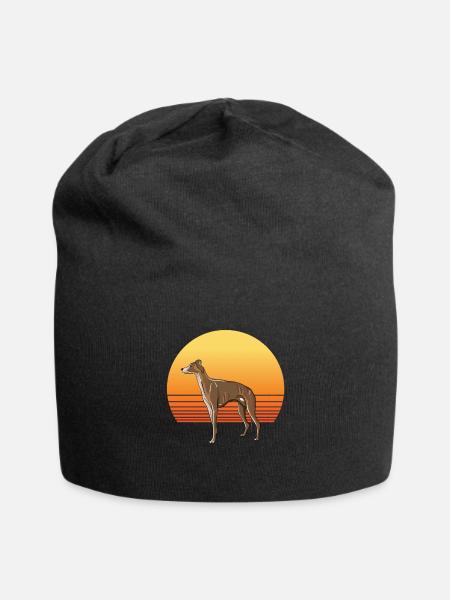 Windhund Sonne - Jersey-Beanie - Schwarz