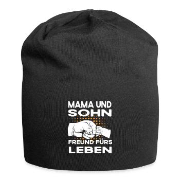 Mama Und Sohn Freunde Fürs Leben - Jersey-Beanie - Schwarz - Vorne