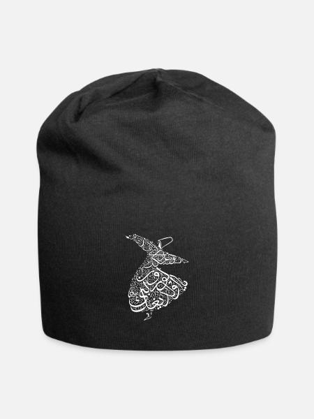 Calligraphie arabe Derviches Dervis Mevlana - Bonnet en jersey - noir