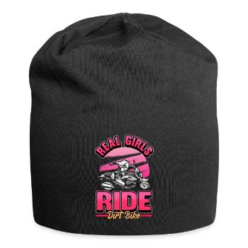 Moto fille femmes drôle cadeau de motard - Bonnet en jersey - noir - Devant