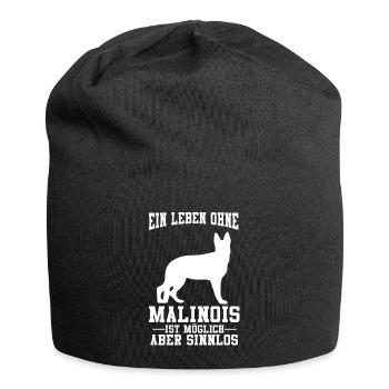 Malinois Diensthund Hund Schäferhund Geschenk - Jersey-Beanie - Schwarz - Vorne
