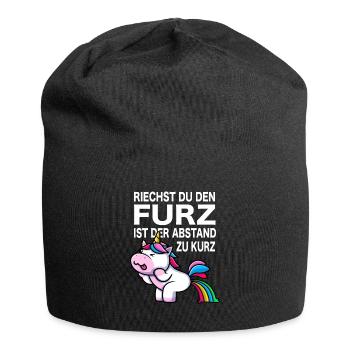 Einhorn Furz furzen Meme pupsen Einhorn Spaß Gag - Jersey-Beanie - Schwarz - Vorne
