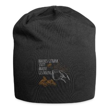 Gegen Rechts, Kein platz für Rassismus. Fck NZS - Jersey-Beanie - Schwarz - Vorne