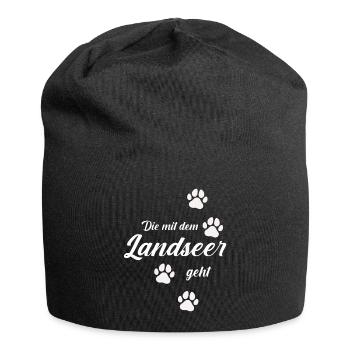 Landseer Hund Hundefreunde Herrchen Landseers - Jersey-Beanie - Schwarz - Vorne