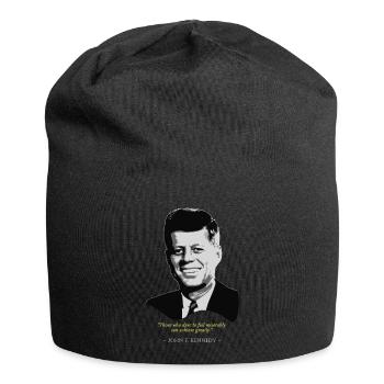 John F. KennedyZitat - Jersey-Beanie - Schwarz - Vorne
