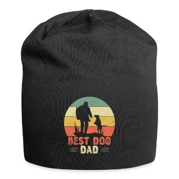 Master dog love dog dad gift dog dad - Jersey Beanie - black - Front
