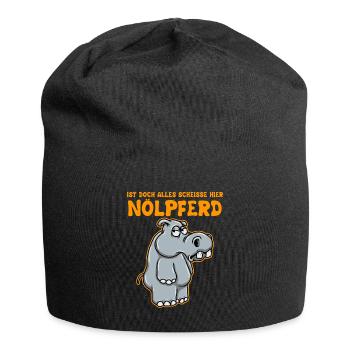 Ist Doch Alles Scheisse Hier - Nölpferd Nilpferd - Jersey-Beanie - Schwarz - Vorne