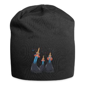 Trio Perlhühner - Jersey-Beanie - Schwarz - Vorne