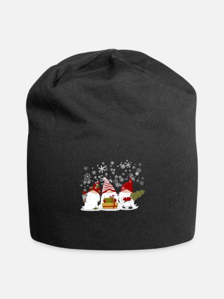 Nordische Weihnachten Gnome Elfen Wichtel Geschenk - Jersey-Beanie - Schwarz