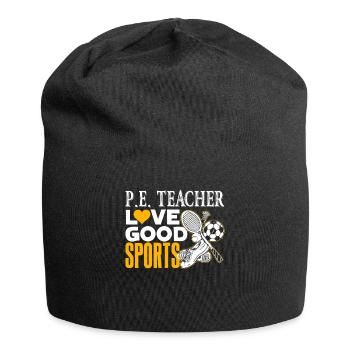 PE Teacher PE Teacher Loves Good Sports - Jersey Beanie - black - Front