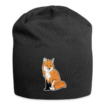 Illustration de renard - Bonnet en jersey - noir - Devant