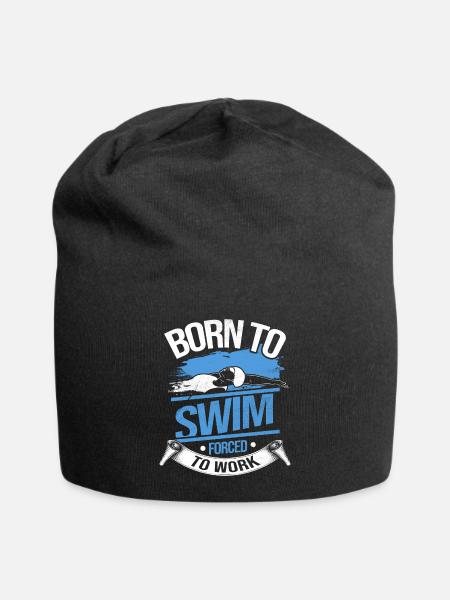 Swimming diving swimming pool outdoor swimming pool water sea - Jersey Beanie - black