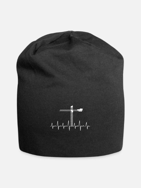 Kran Kräne Kranführer Baustelle Bagger Geschenk - Jersey-Beanie - Schwarz