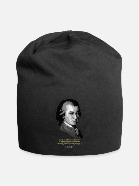 MozartZitat - Jersey-Beanie - Schwarz