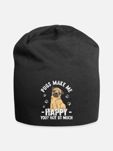 Mops - Jersey-Beanie - Schwarz
