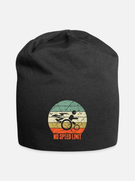 Lustiger Rollstuhl Spruch - Jersey-Beanie - Schwarz