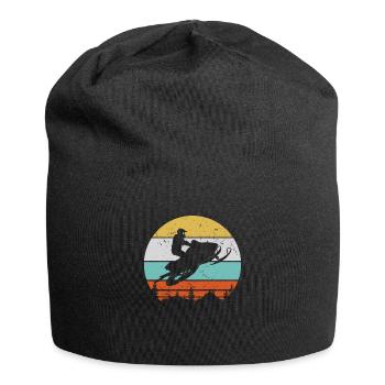 Schneemobil Retro Kleidung Schnee Schneemobilfahren Winter - Jersey-Beanie - Schwarz - Vorne