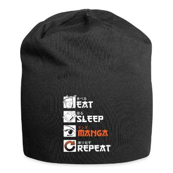 eat sleep manga repeat - Jersey Beanie - black - Front