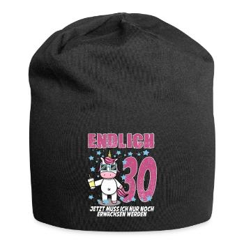 Endlich 30 - Jersey-Beanie - Schwarz - Vorne