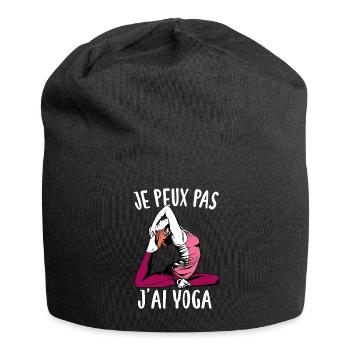 Je Peux Pas J'ai Yoga - Bonnet en jersey - noir - Devant