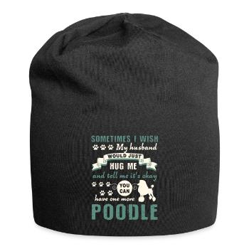 Pudel Umarme meinen Pudel - Jersey-Beanie - Schwarz - Vorne