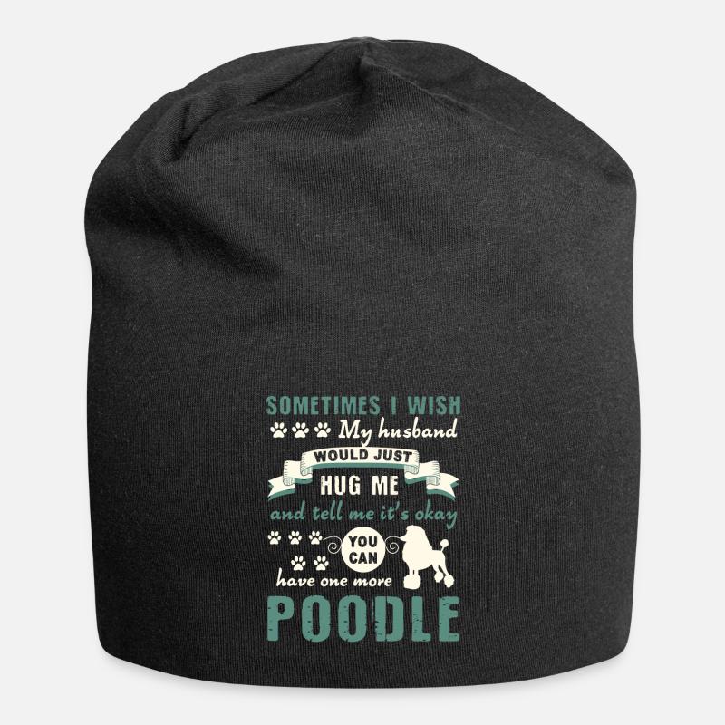 Poodle Hug My Poodle - Jersey Beanie - black