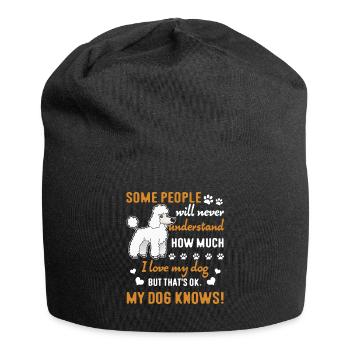 Pudel Ich liebe meinen Pudel - Jersey-Beanie - Schwarz - Vorne