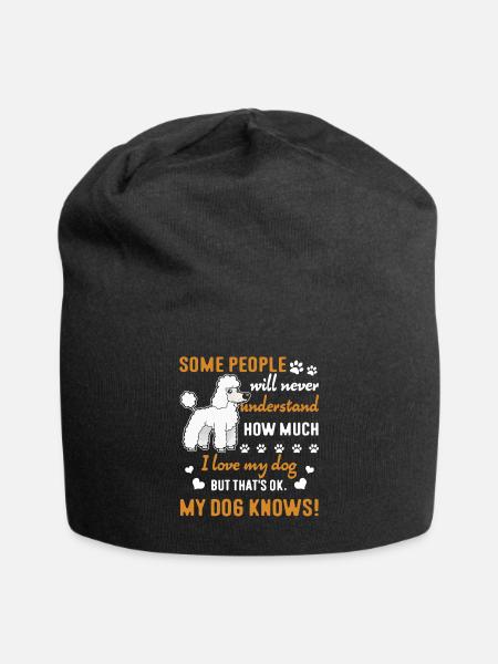Caniche J'aime mon caniche - Bonnet en jersey - noir