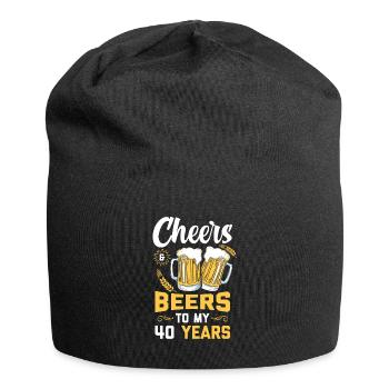 Cheers And Beers To 40 Years Birthday Gift - Jersey Beanie - black - Front