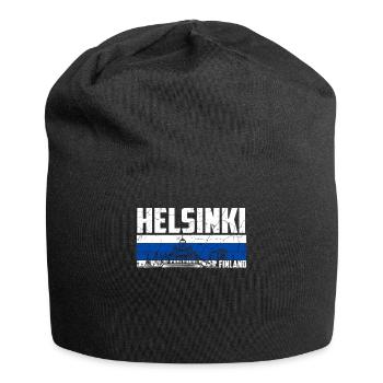 Helsinki, Finlande - Bonnet en jersey - noir - Devant
