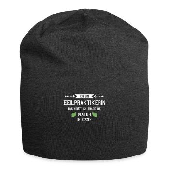 Heilpraktiker Heilpraktikerin Naturheilkunde - Jersey-Beanie - Anthrazit - Vorne