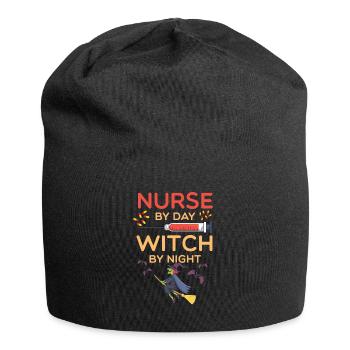 Halloween nursing witch costume - Jersey Beanie - black - Front
