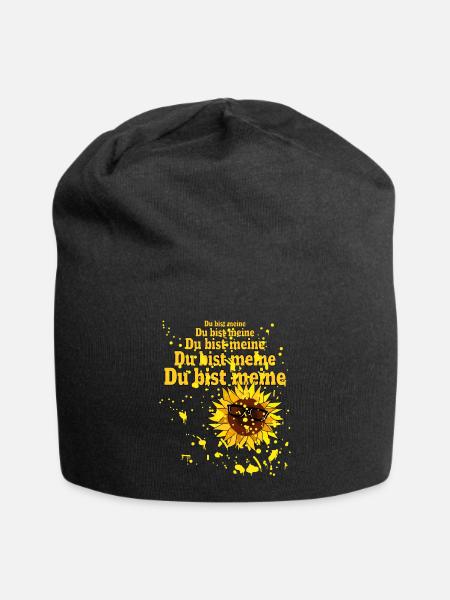 Du bist meine Sonnenblume - Jersey-Beanie - Schwarz